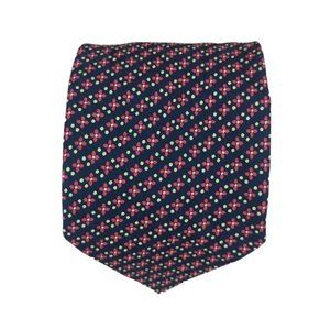 SANTOSTEFANO DI ITALO FERRETTI Navy Floral Silk Tie ITALY 59"/ 4" EC